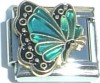 December flying Butterfly Birthmonth - Turquoise Italian Charm